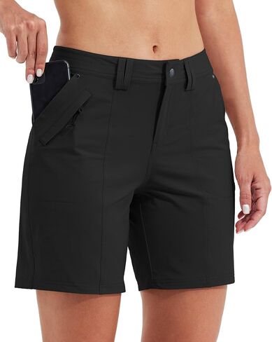 Willit Women's Golf Hiking Shorts 7" Quick Dry Athletic Shorts Casual Summer Shorts with Pockets Water Resistant in Saudi Arabia