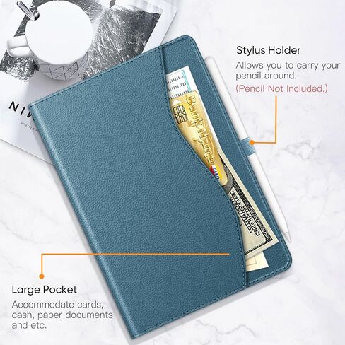 Fintie Universal Case for 9-11 inch Tablet - Multiple Angle Viewing Cover | Pocket & Pencil Holder, PU Leather, for Urao C107 / ECOPAD / Coopers CP10 and More 9" 10" 11" Tablets, Glitter Blue in Kuwait