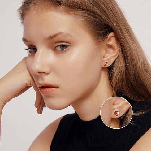 Chicken Earrings S925 Sterling Silver Chicken turkey Stud Earrings Chicken Thanksgiving Christmas Jewelry Gifts for Women Girls for Chicken Lovers in Kuwait