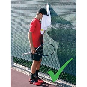 TENNIS TOWEL with Hook, Stays Clean, cotton, super absorbent, can be hung, with clip, White
