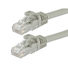 كابل مونوبرايس Cat5e إيثرنت باتش - 3 أقدام - رمادي | Snagless RJ45، مجدولة، 350 ميجا هرتز، UTP، سلك نحاسي نقي، 24AWG - سلسلة Flexboot