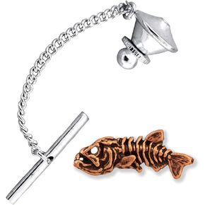 Skeleton Fish Pin, Lapel, Pewter, Hat, Fish, Pins, Brooch, Brooches, Jewelry, Gift, Handmade in the USA, 200 Fish Designs Available. F112