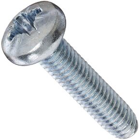 Steel Thread Rolling Screw for Metal, Zinc Plated, Pan Head, Pozi Drive, Metric, M6-1.0 Thread Size, 25 mm Length (Pack of 50)