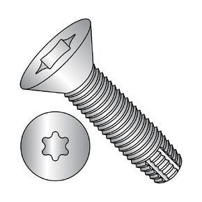 Small Parts 1412FTF188 18-8 Stainless Steel Thread Cutting Screw, Plain Finish, 82 Degree Flat Head, Star Drive, Type F, 1/4"-20 Thread Size, 3/4" Length (Pack of 10)