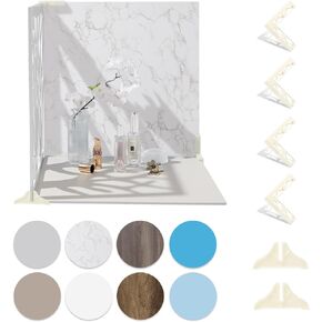 4PCS 16x16 Inch Backdrop Boards, 1PC 15x19 Inch Window Shadow Pane, 1PC Light Cone with Backets & Holders, Background Kit for Small Product Food Make-up Product Studio, BEIYANG