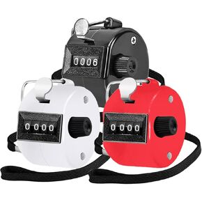 Clicker Counter Handheld Tally Counter 4-Digit Number Counter, 3 Pack Hand Mechanical Palm Counters Clickers Pitch Umpire Number Click Counter for Coaching, Knitting, People, Lap, Fishing, Golf, Row