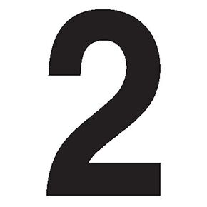 Labelmaster NUMERAL2W "Numeral 2" Labels, 2", White Vinyl (Pack of 50)
