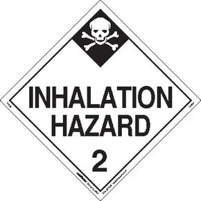 Labelmaster Z-EZ28 Inhalation Hazard 2 Hazmat Placard, Worded, E-Z Removable Vinyl (Pack of 25)