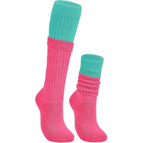 Komorebi Slouch Socks Womens Leg Warmers Cotton Knee High Socks Soft Knit Boot Socks Colorful Scrunch Socks Size 9-11 in Kuwait