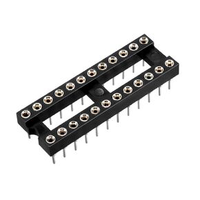 uxcell 2pcs DIP IC Chip Socket Adaptor Solder Type 2.54mm Pitch Dual Row 24 Round Pins 7.62mm Row Pitch
