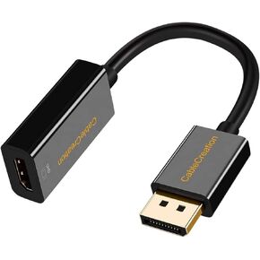 CableCreation Active DisplayPort to HDMI Adapter, DP to HDMI Adapter (Male to Female) 4K@60Hz HDR, Uni-Directional Display Port 1.4 to HDMI 4K Adapter Compatible for Desktop,TV,Monitor&More