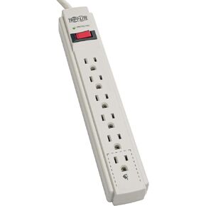 Tripp Lite 6 Outlet Surge Protector Power Strip, Extra Long Cord 15ft, & $20,000 INSURANCE (TLP615) Gray