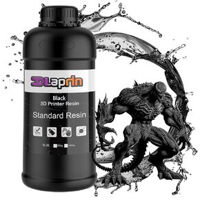 3D Printer Resin, Rigid Resin with Clear Details, Fast Curing, High Precision Resin, Low Odor, Widely Compatible with All Resin 3D Printers (Black, 1kg)