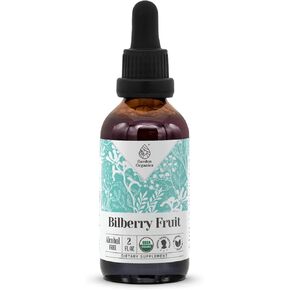 Bilberry Fruit USDA Organic Alcohol-Free Extract | Dietary Supplement, High-Potency Tincture | Made from Bilberry (Vaccinium Myrtillus) Dried Fruit 4 oz