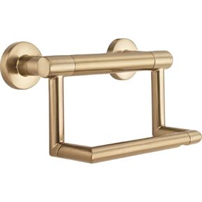 Delta Faucet 41550-CZ Contemporary Wall Mounted Pivot Arm Toilet Paper Holder with Assist Bar in Champagne Bronze