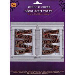 HALLOWEEN Spooky Decorative Plastic Door Cover ~ CAUTION