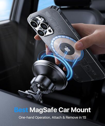 andobil أحدث حامل هاتف مغناطيسي قابل للطي من سبيكة Magsafe [أقوى مغناطيس، صديق للهاتف الكبير] حامل هاتف مغناطيسي فائق الثبات للوحة قيادة السيارة، مناسب لهاتف iPhone 15 14 13 12 Pro Max Plus Mini MagSafe in Kuwait