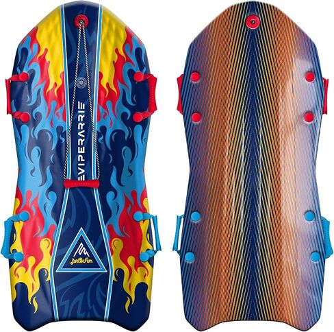 Viperarri Premium Foam Snow Sled with Sound Effect | includes Motion Activated Sound Effect | Tow Rope and Handles | 50in-127cm Design Length | Blue Burns in Kuwait