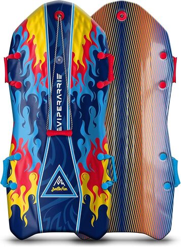 Viperarri Premium Foam Snow Sled with Sound Effect | includes Motion Activated Sound Effect | Tow Rope and Handles | 50in-127cm Design Length | Blue Burns in Kuwait