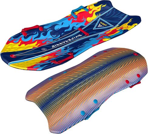 Viperarri Premium Foam Snow Sled with Sound Effect | includes Motion Activated Sound Effect | Tow Rope and Handles | 50in-127cm Design Length | Blue Burns in Kuwait