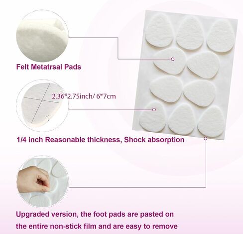 20 pcs Felt Metatarsal Pads for Women and Men, 3M Adhesive Forefoot Pads Forefoot Cushion Pads, Ball of Foot Cushion Foot Pads for Forefoot and Sole Support, Metatarsalgia Mortons Neuroma in Saudi Arabia