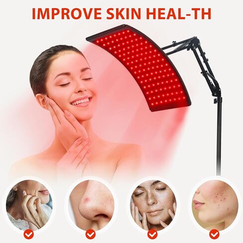 العلاج بالضوء الأحمر لجهاز الجسم، العلاج بالأشعة تحت الحمراء مع حامل - 660 نانومتر الضوء الأحمر و850 نانومتر بالقرب من مصباح الأشعة تحت الحمراء لتخفيف آلام الجسم والعناية بالبشرة مصباح العلاج بالضوء الأحمر لجسم الوجه in Saudi Arabia