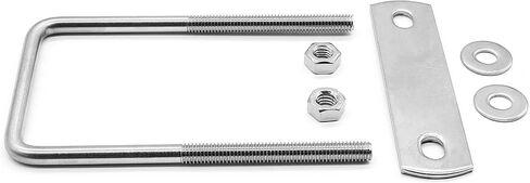 4PCS M6x50x100mm Stainless Steel Square U-Bolt Tie Down U Bolt with Frame Plate、Washer and Nuts in Saudi Arabia