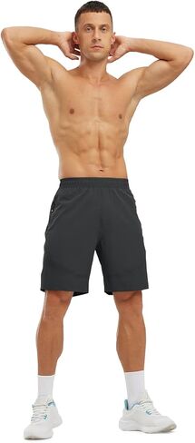 شورت Rdruko للمشي لمسافات طويلة للرجال مقاس 7 بوصة، شورت رياضي سريع الجفاف للجري خفيف الوزن مع جيوب بسحاب in Kuwait