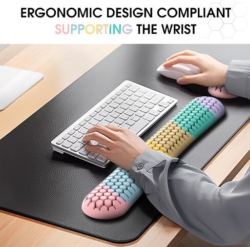 Keyboard Wrist Rest Set a Honeycomb Design，Comfortable Heat Dissipation in Kuwait