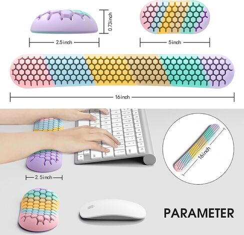 Keyboard Wrist Rest Set a Honeycomb Design，Comfortable Heat Dissipation in Kuwait