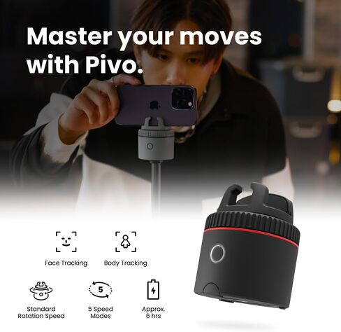 حامل الهاتف لتتبع الوجه التلقائي من بيفو بود، دوران 360 درجة، أساسيات إنشاء المحتوى لتتبع اللياقة البدنية مع جهاز التحكم عن بعد، حامل ذكي وحقيبة سفر in Kuwait