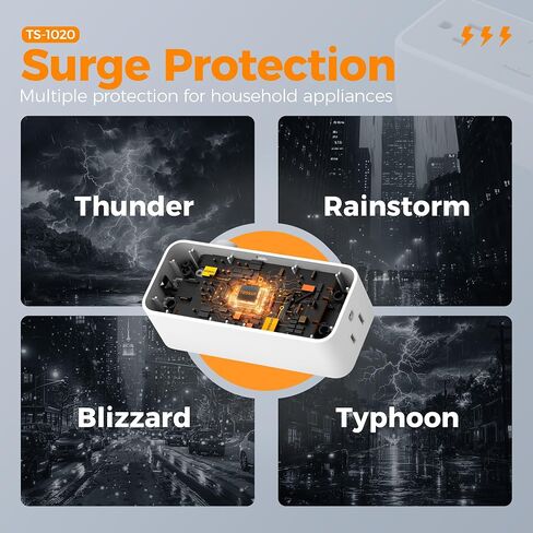 سلك تمديد مسطح بطول 5 أقدام، شريط طاقة TESSAN Surge Protector مع 4 منافذ تيار متردد متباعدة على نطاق واسع، حماية من زيادة التيار 900 جول، محطة شحن مكتبية مسطحة رفيعة للغاية لأساسيات النوم في المكتب المنزلي in Kuwait
