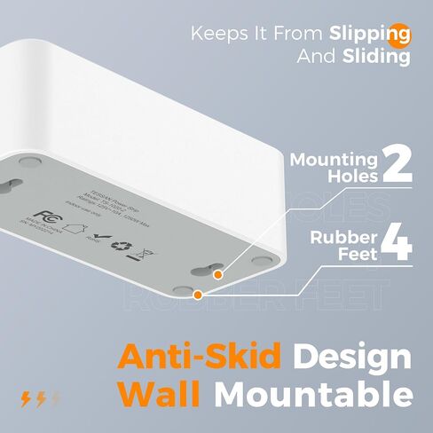 سلك تمديد مسطح بطول 5 أقدام، شريط طاقة TESSAN Surge Protector مع 4 منافذ تيار متردد متباعدة على نطاق واسع، حماية من زيادة التيار 900 جول، محطة شحن مكتبية مسطحة رفيعة للغاية لأساسيات النوم في المكتب المنزلي in Kuwait