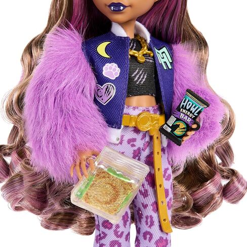 Monster High Toy Car, Ghoul Mobile with Pet and Cooler Accessories, Purple Convertible with Spiderweb Details Large, 4 years and older in Kuwait