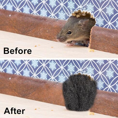 قطعتان من الصوف الفولاذي للتحكم في الفئران، فلتر فجوة حشو فتحة الفأرة 3 × 10 قدم للمنزل والمرآب in Kuwait