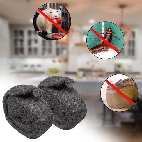 قطعتان من الصوف الفولاذي للتحكم في الفئران، فلتر فجوة حشو فتحة الفأرة 3 × 10 قدم للمنزل والمرآب in Kuwait