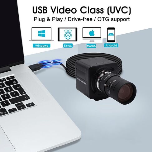 SVPRO 4K Webcam with Zoom Lens, HD Manual Focus 4K 30fps Close-up Camera with 2.8-12mm Varifocal Lens, 4X Optical Zoom External PC Camera for Windows, Linux, Android, Mac OS, Raspberry Pi in Kuwait