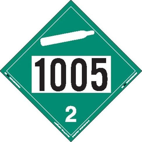 Labelmaster ZT3-1005 UN 1005 Non-Flammable Gas Hazmat Placard, Tagboard (Pack of 25) in Saudi Arabia