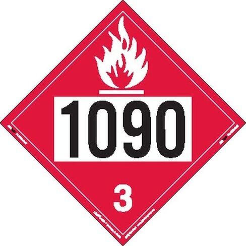 Labelmaster ZT2-1090 UN 1090 لوحة مواد خطرة سائلة قابلة للاشتعال، لوحة علامات (عبوة من 25 قطعة) in Saudi Arabia