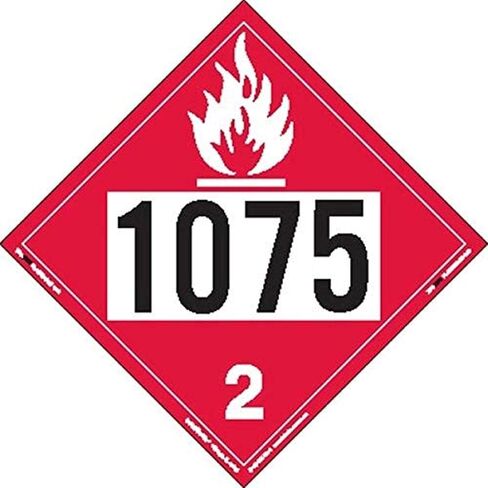Labelmaster ZT8-1075 UN 1075 Flammable Gas Hazmat Placard, Tagboard (Pack of 25) in Saudi Arabia