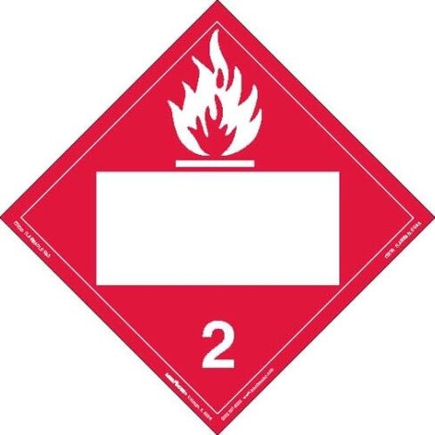 Labelmaster ZEZ8B Flammable Gas Hazmat Placard, Blank, E-Z Removable Vinyl (Pack of 25) in Saudi Arabia