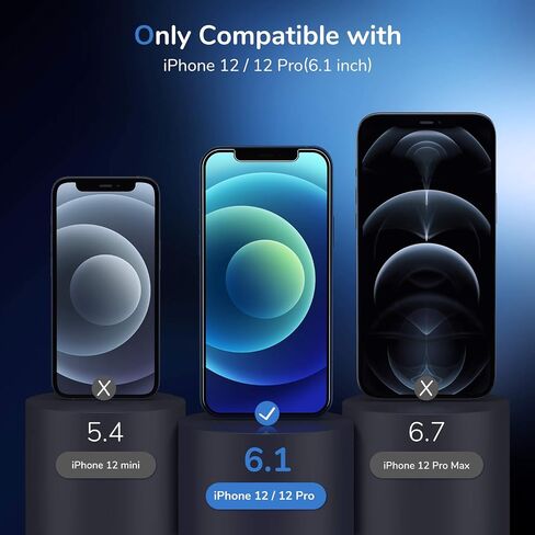 واقي الشاشة الخاص Syncwire لهاتف iPhone 12 Pro Max 6.7 بوصة [عبوتان]، طبقة من الزجاج المقوى المضاد للتسوس مع أداة محاذاة [صلابة 9H، مقاوم للكسر، خالٍ من الفقاعات، لمس الحساس، مضاد للتلطخ in Kuwait