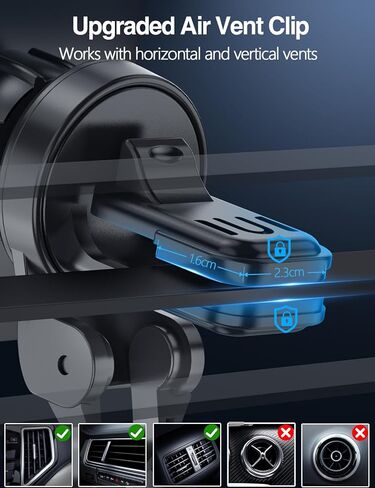 لشاحن MagSafe Car Mount Charger، شاحن سيارة لاسلكي بقدرة 15 وات، حامل هاتف مغناطيسي للسيارة بفتحة تهوية لسلسلة iPhone 15/14/13/12، مغناطيس N52 قوي، جلد PU، شريحة ذكية، شحن سريع، مع محول in Kuwait