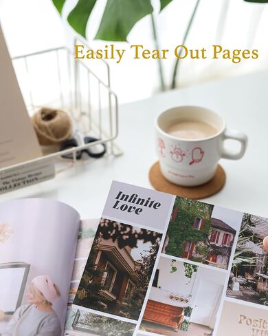 كتاب لوحة الرؤية FOUNCY - أكثر من 1200 صورة ملهمة واقتباسات لوازم لوحة الرؤية لتصور وإظهار أحلامك وأهداف حياتك، مجموعة لوحة الرؤية المكونة من 116 صفحة للقصاصات الفنية وصنع الكولاج in Kuwait