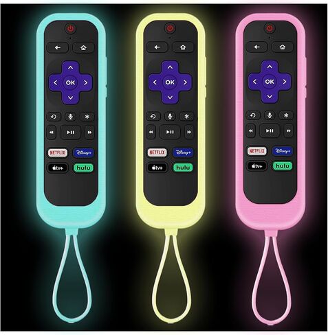 2Pack Roku Remote Cover with Tracker | Roku Remote Covers | Onn Roku Remote | Roku Express 4K+ | Hisense Roku TV | TCL Roku Glow in The Dark in Kuwait