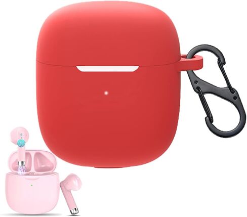Silicon Case Cover Compatible with Jxrev J51 Wireless Earbuds, Protective Skin with “S" Shaped Dual Carabiner, with Hole for Charging in Kuwait