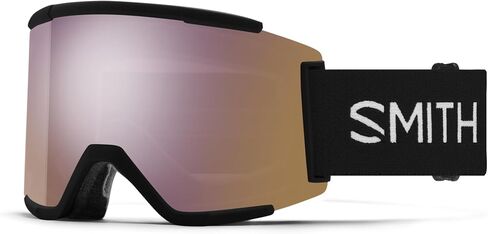 SMITH Squad XL Goggles with ChromaPop Lens – Performance Snowsports Goggles with Replaceable Lens for Skiing & Snowboarding – For Men & Women with Larger Faces – Black + Everyday Red Mirror Lens in Kuwait