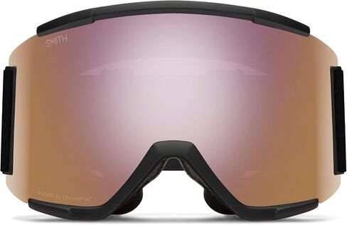 SMITH Squad XL Goggles with ChromaPop Lens – Performance Snowsports Goggles with Replaceable Lens for Skiing & Snowboarding – For Men & Women with Larger Faces – Black + Everyday Red Mirror Lens in Kuwait