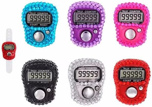 Blue Digital Counter, Handheld Prayer Tasbih, Reliablle Digital Hand Counter,LCD Display Tally Counter，Non Deformable Finger Tally Clicker, Electronic Tally Counter for Coaching People Fishing Travel in Saudi Arabia