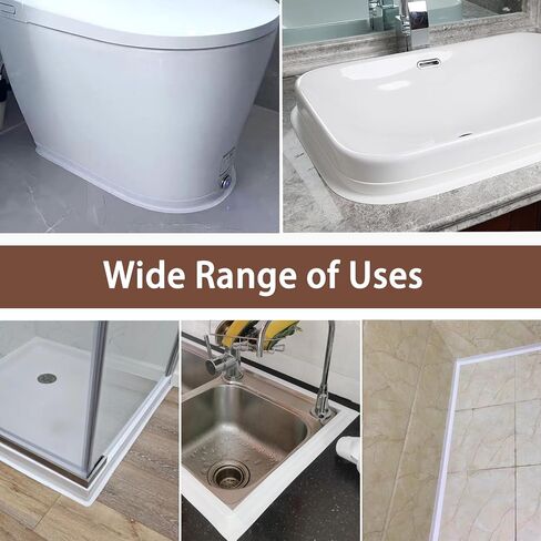 Caulk Tape, Toilet Caulk Strip, Toilet Sealer Around Toilet Base, Caulk Tape Waterproof Self Adhesive, Traditional Caulking Replacement, Caulking Tape for Bathroom, Bathtub, Floor Wall Edge Protector in Saudi Arabia